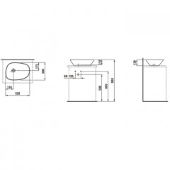 Laufen Palomba Раковина-чаша 520х380х130мм без перелива, без отв. под смеситель, с покр. LLC, цвет: белый