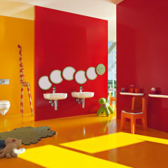 LAUFEN Florakids Раковина подвесная 450х410х140 мм,с 1 отв под смеситель, цвет белый/зеленый