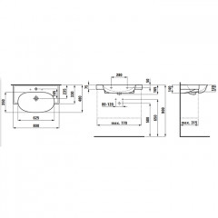 Laufen New Classic Раковина накладная овальная 800х480х75 мм, с 3 отв под смеситель, без перелива, цвет белый LCC, с покрытием LAUFEN Clean Coat