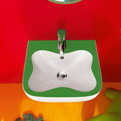 LAUFEN Florakids Раковина подвесная 450х410х140 мм,с 1 отв под смеситель, цвет белый/зеленый