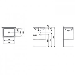 LAUFEN Pro S Раковина встраиваемая снизу 49x36x17 см. обработанная нижняя поверхность, отшлифованный край, цвет белый