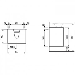 Laufen New Classic База под раковину подвесная , 580х450х600 мм, 2 ящика, цвет белый глянцевый (для раковины 816852)