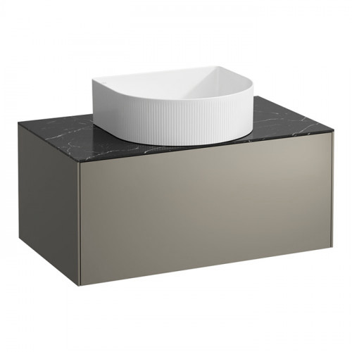 Laufen SONAR шкафчик под раковину, 775х455х340 мм, 1 ящик, с отв. в центре, для 812340, 812341, 812342, 812343, титан и черный мрамор