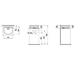 Laufen Sonar Раковина 410x365х130мм без перелива, без отв. под смеситель, с текстурой, цвет: белый матовый