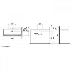 Laufen Living City Раковина 1000х460х140мм с 2 отв. под смеситель, цвет: белый