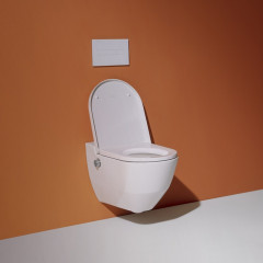 Laufen Cleanet Navia Унитаз-биде подвесной 580х370х380 мм, безободковый в компл с съемным сиденьем (микролифт), цвет белый c покрытием LCC (со склада)
