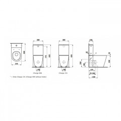 Laufen KARTELL Унитаз моноблок 660x370x430 мм, комбинированный, безободковый смыв Rimless, белый