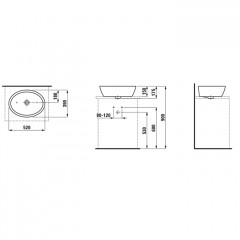LAUFEN Pro Раковина-чаша 52х39х15 см, без отв под смеситель,цвет белый c покрытием LCC