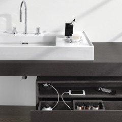 LAUFEN BOUTIQUE Тумба под раковину 900x500x430 мм., 1 ящик, с отверстием для раковины по центру, цвет темный дуб