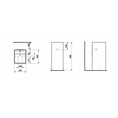 Laufen Kartell Свободност раковина 375х435х900мм без перелива, с 1 отв. под смеситель, с покр. LLC, цвет: белый