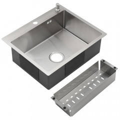 Мойка R6050H MELANA ProfLine 3,0/200 САТИН врезная прямоугольная в комплекте с дозатором и коландер