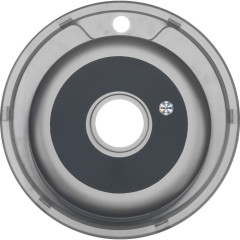 Мойка 490 MELANA 0,6/160 МАТОВАЯ врезная круглая с сифоном (017/3M *12)