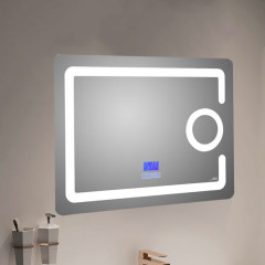 Зеркало с LED-подсветкой MELANA-8060 подогрев / часы / космет.зеркало / Bluetooth (MLN-LED091B)