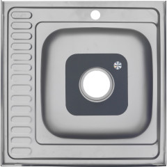 Мойка 6060 L MELANA 0,6/160 накладная прямоугольная с сифоном (015 t L *10)
