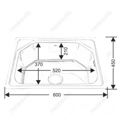 Мойка 6045 MELANA 0,8/210 врезная прямоугольная с сифоном (041 t*10)