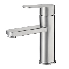 Смеситель д/ум MELANA-610301 Stello нерж.сталь, однорычажный, сатин, литой излив