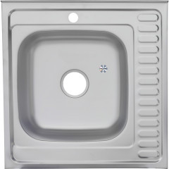 Мойка 6060 L MELANA 0,8/180 ДЕКОР накладная прямоугольная с сифоном (097D t L *10)