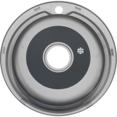 Мойка 510 MELANA 0,8/180 ДЕКОР врезная круглая с сифоном (101D t *12)
