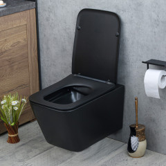 Унитаз подвесной безободковый MELANA MLN-310304MB матовый черный