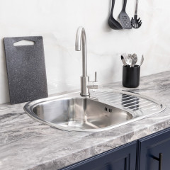 Мойка 6049 U MELANA 0,8/180 ИУ врезная овальная без сифона (215 ti *10)