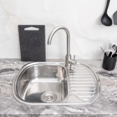 Мойка 6049 U MELANA 0,8/180 ИУ врезная овальная без сифона (215 ti *10)