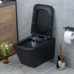 Унитаз подвесной безободковый MELANA MLN-310304MB матовый черный