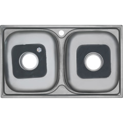 Мойка 8148S MELANA 0,6/180 2-я чаша врезная прямоугольная с сифоном (040 t *8)
