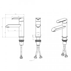 Смеситель д/ум MELANA-610601 Paola Hi-tech нерж.сталь, однорычажный, сатин, литой излив