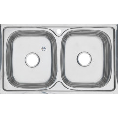 Мойка 8148S MELANA 0,6/180 2-я чаша врезная прямоугольная с сифоном (040 t *8)