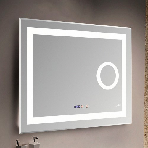 Зеркало с LED-подсветкой MELANA-8060 подогрев / часы / космет.зеркало (MLN-LED089)