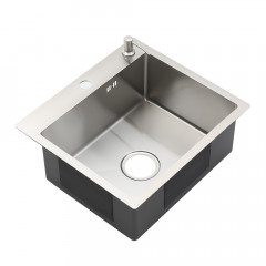 Мойка R5045H MELANA ProfLine 3,0/200 САТИН врезная прямоугольная в комплекте с дозатором