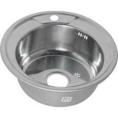 Мойка 490 MELANA 0,8/180 врезная круглая с сифоном (252/2) (*17)