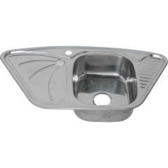 Мойка 9550A MELANA 0,8/180 врезная угловая с сифоном (222 A t *7)
