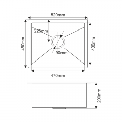 Мойка R5245HK MELANA ProfLine 3,0/200 САТИН врезная прямоугольная