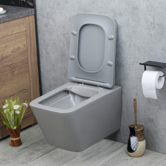 Унитаз подвесной безободковый MELANA MLN-310304MG серый