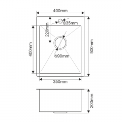Мойка R4050HK MELANA ProfLine 3,0/200 САТИН врезная прямоугольная