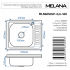 Мойка 6050 L MELANA 0,6/160 накладная прямоугольная с сифоном (173 ta L*10)