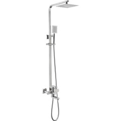 Душевая система MELANA-610307-1 Stello нерж.сталь, с тропическим душем, лейкой и смесителем