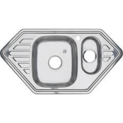 Мойка 9550C MELANA 0,8/180 1,5-я чаша врезная угловая с сифоном (222 С t *7)