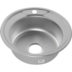 Мойка 490 MELANA 0,8/180 ДЕКОР врезная круглая с сифоном (090D ta *15)