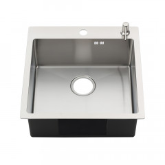 Мойка R5050H MELANA ProfLine 3,0/200 САТИН врезная квадратная в комплекте с дозатором