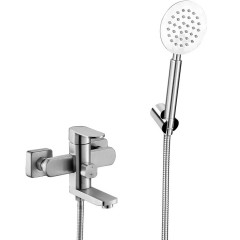 Смеситель д/ванны MELANA-610305 Stello нерж.сталь, однорычажный, сатин, литой излив