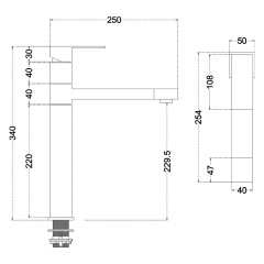 Смеситель д/кухни MELANA-610203 Cubo нерж.сталь, однорычажный, сатин, литой излив
