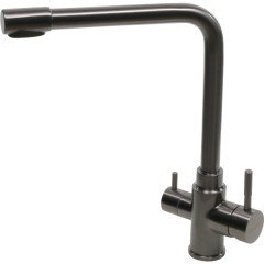 Смеситель д/кухни MELANA-F9505HB нерж.сталь, с переключателем на фильтр, однорычажный, графит