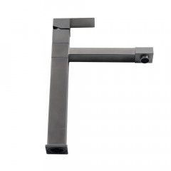 Смеситель д/кухни MELANA-610203 Cubo нерж.сталь, однорычажный, сатин, литой излив