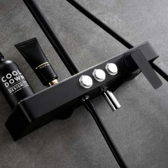 Душевая система MELANA-610501B MALE нерж.сталь, с тропическим душем, лейкой