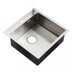 Мойка R5050H MELANA ProfLine 3,0/200 САТИН врезная квадратная в комплекте с дозатором и коландером