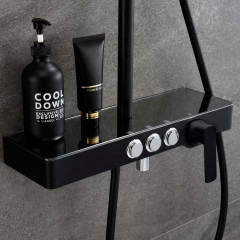 Душевая система MELANA-610501B MALE нерж.сталь, с тропическим душем, лейкой