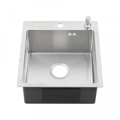 Мойка R44485H MELANA ProfLine 3,0/200 САТИН врезная прямоугольная в комплекте с дозатором