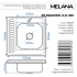 Мойка 6060 R MELANA 0,8/180 ДЕКОР накладная прямоугольная с сифоном (097D t R*10)